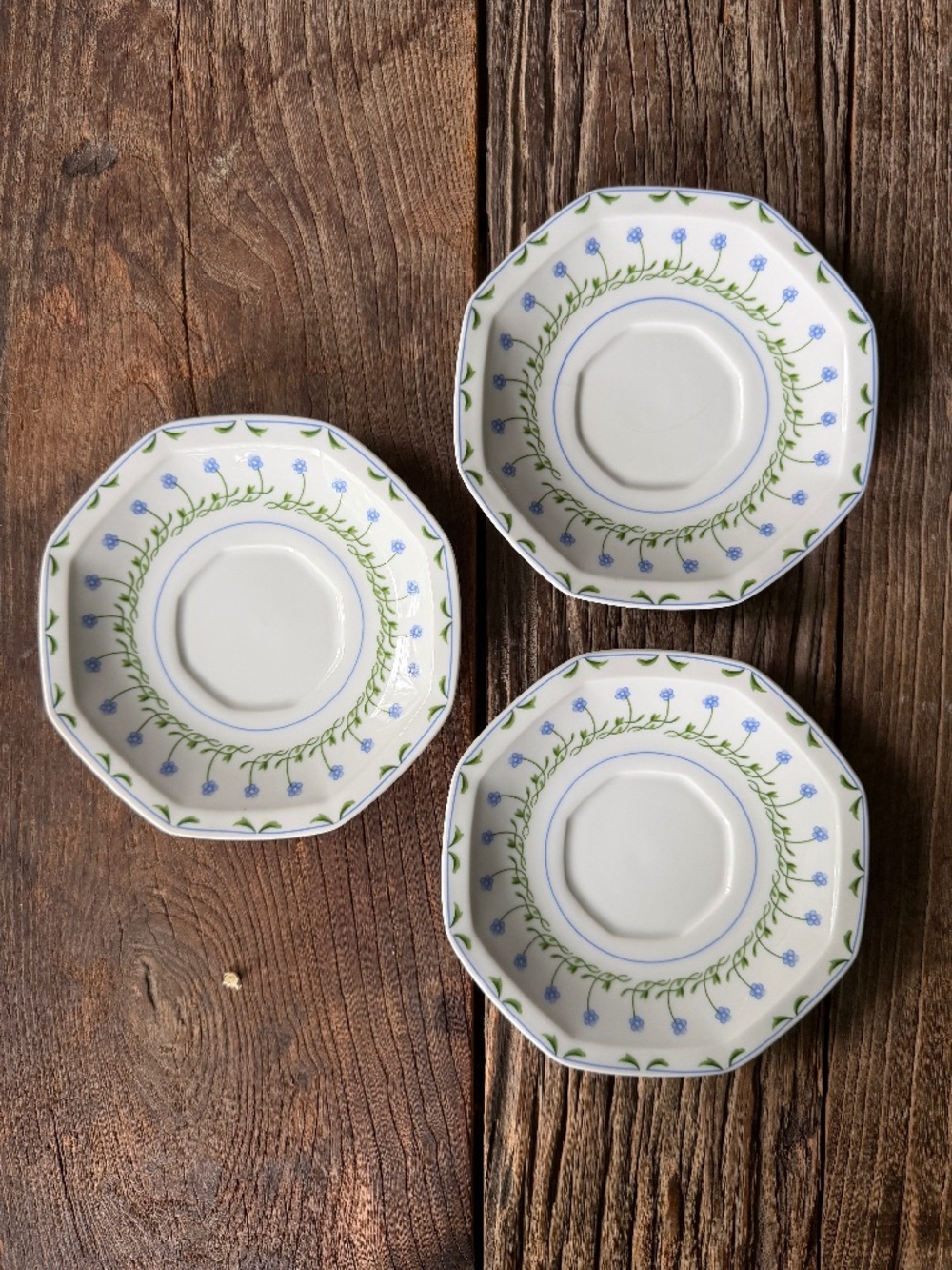 Mikasa Younger than Springtime Bali Hai saucers (3x)